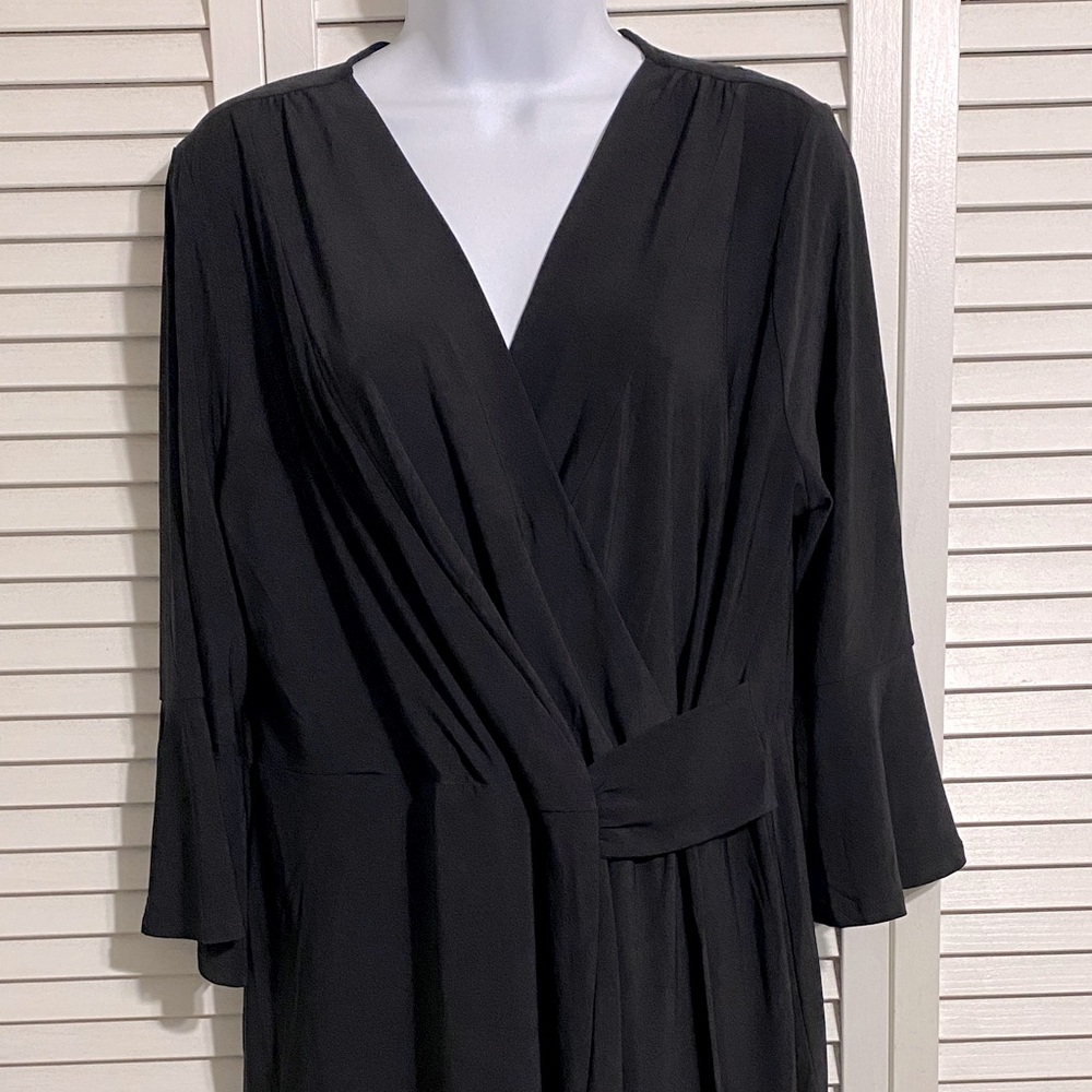 Gramergy 22 Black Women's faux Wrap Dress - Picture 1 of 9